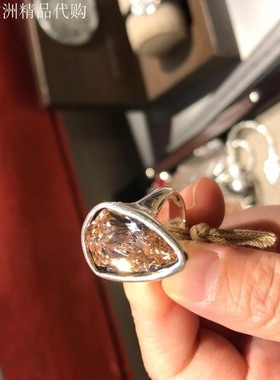 西班牙小众潮牌UNOde50 水滴水晶戒指手工欧美轻奢镀银不过敏