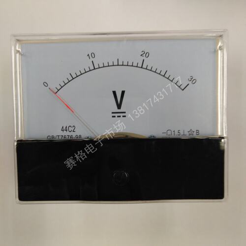44C2 5V 10V 12V 15V 30v 50V直流指针式电压表 DC小电压直流表头 - 图3