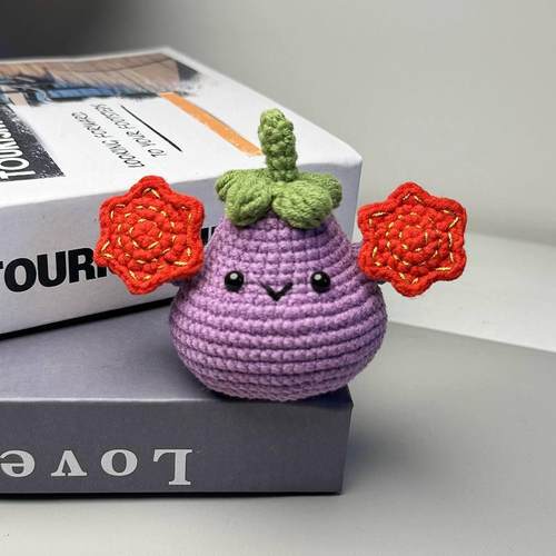 茄子二人转玩偶钩针编织diy手工材料包送朋友自制创意礼钩织挂件 - 图2