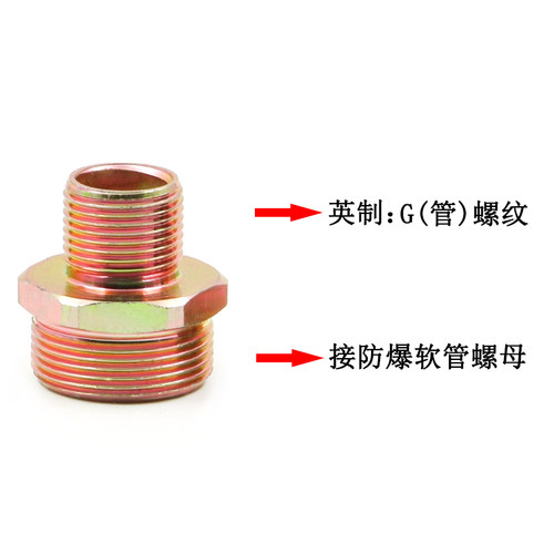 防爆挠性连接管变径接头M20电磁阀软管接头电机M14M30M36碳钢镀锌 - 图2