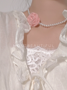 韩版温柔仙气粉色花朵少女甜美