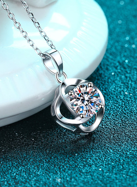 莫桑钻项链女款轻奢旋风吊坠