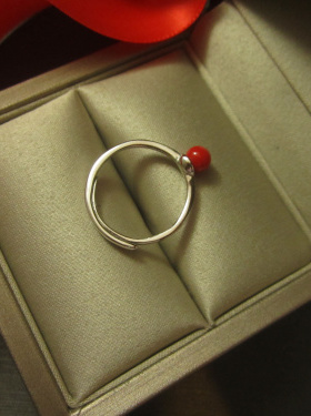 红色戒子纯银迷你本命年生日