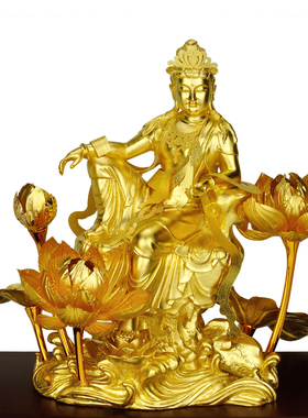 足金金箔金身观音南海观音佛像