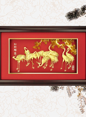 摆件松龄鹤寿送老人客厅家居