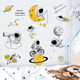 Creative personalized cartoon wall sticker 3d astronaut self-adhesive