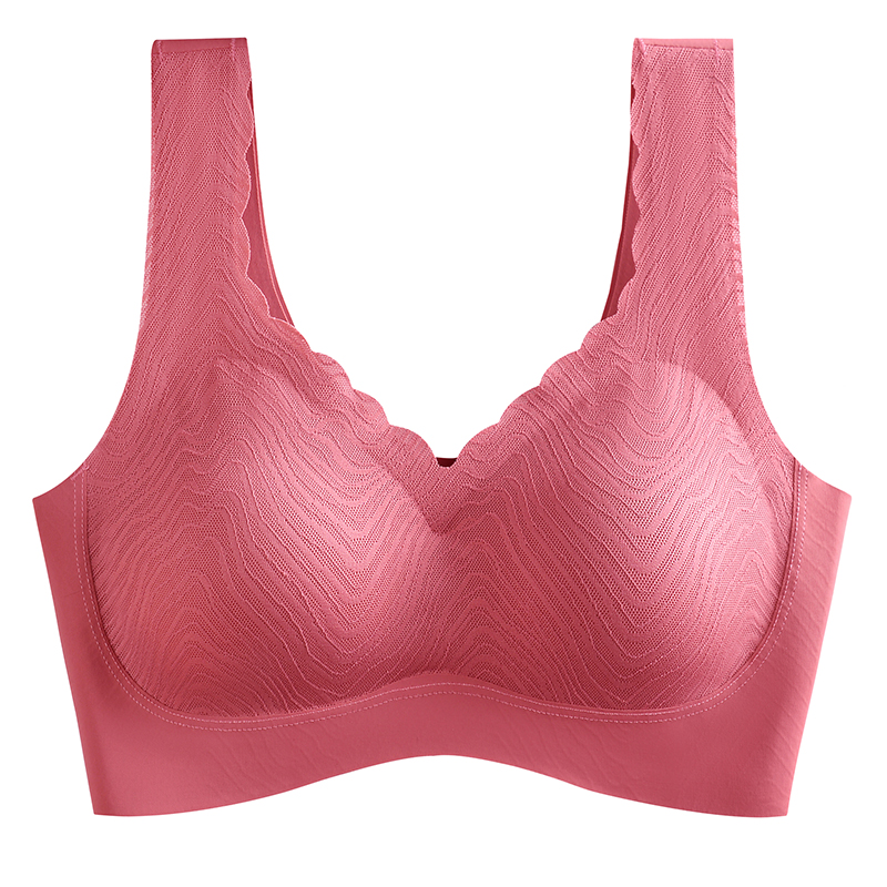 泰国乳胶无钢圈蕾丝背心式海绵文胸 女神比例文胸