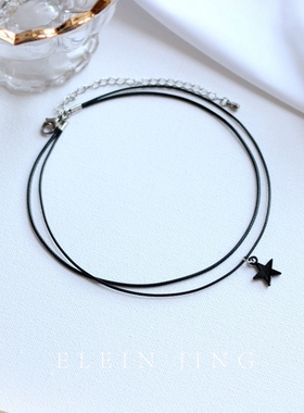 CHOKER百搭黑色五角星原宿脖颈链
