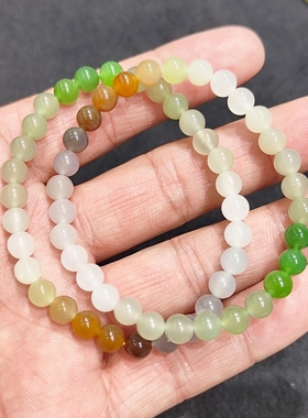 正品新疆和田玉美女款多宝串新款私人定做高品质手链手串送鉴定证