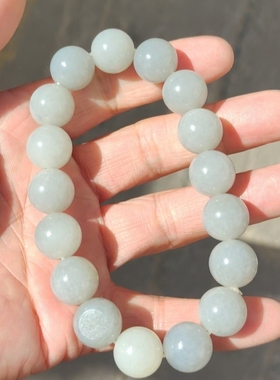 正品新疆和田玉籽料点墨青花籽料手链新款手串天然玉龙河真玉包邮