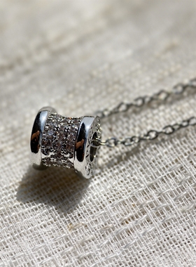 青岛饰品 OG Loc  镶钻小蛮腰 项链长40㎝延长链5㎝ 保色好