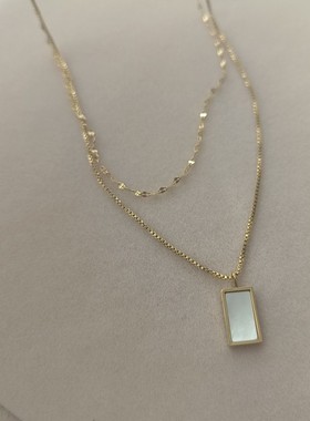 双层项链贝壳OGLoc钛钢