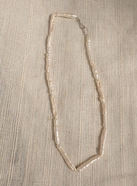 青岛饰品 OG Loc  天然养殖珍珠银扣项链 一物一拍介意瑕疵慎拍