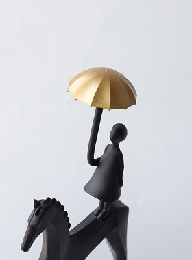 现代抽象简约艺术铸铁大理石黑色