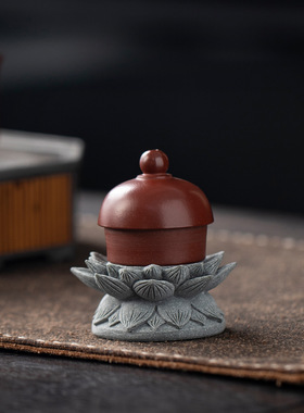 青砂石哪吒小摆件桌面茶桌茶宠装饰品创意莲花底座工艺品增高坐台