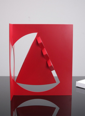 现代简约家居几何方形摆件红色售