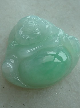 冰糯种青绿翡翠坐佛 26.3-23.8-7  天然A货翡翠