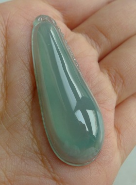冰种蓝晴水翡翠大福瓜  天然A货