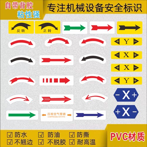 开关标识贴旋转方向指示升降松紧标识机械设备按钮提示贴定制包邮 - 图0