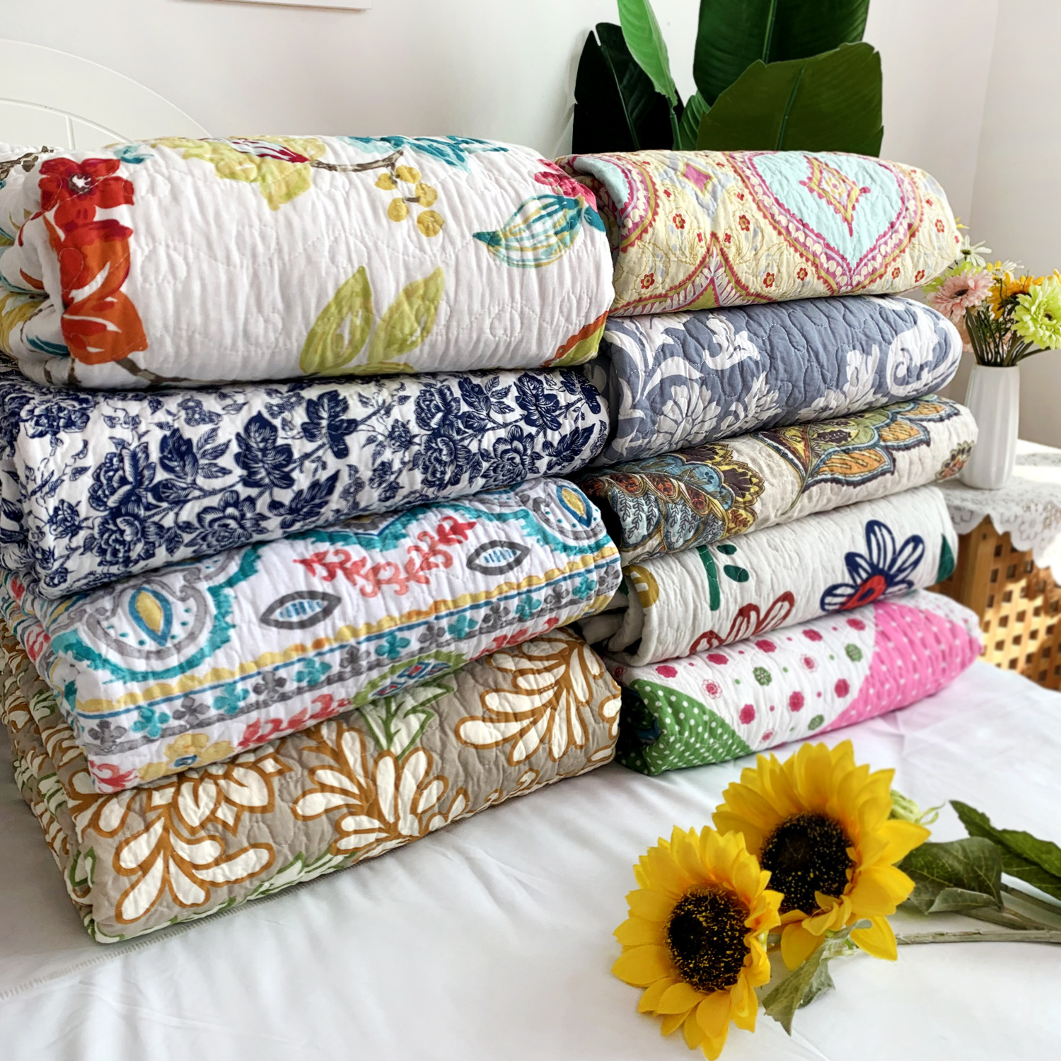 【孤品】外贸床盖！夏凉全棉床盖绗缝被双人透气可机洗订单福利赞,淘宝优惠券,粉丝福利购,淘宝优惠卷