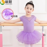 Детская танцевальная одежда тренировочная одежда для девочек весна и осенняя цельная одежда балетная одежда сетка