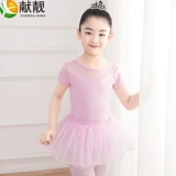 Детская танцевальная одежда тренировочная одежда для девочек весна и осенняя цельная одежда балетная одежда сетка