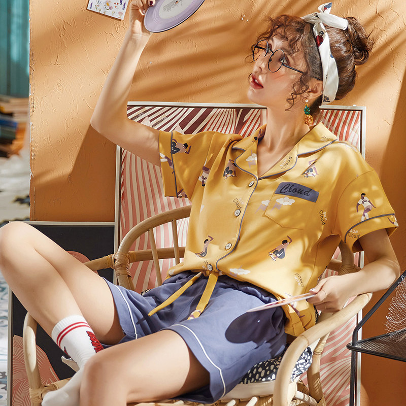 2020新款睡衣女士夏季短袖纯棉 梦依情睡衣/家居服套装