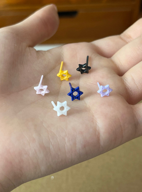 六芒星生物瓷耳钉睡觉免摘防炎