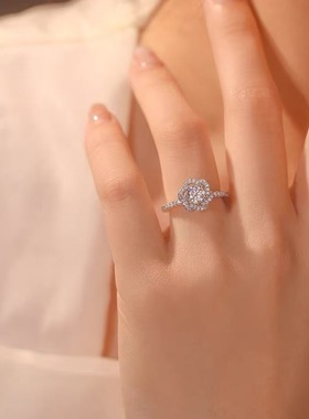手捧花戒指女轻奢小众设计感高级食指戒时尚个性百搭送女友指环