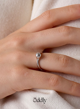 oddly原创设计水珠戒指镀白金