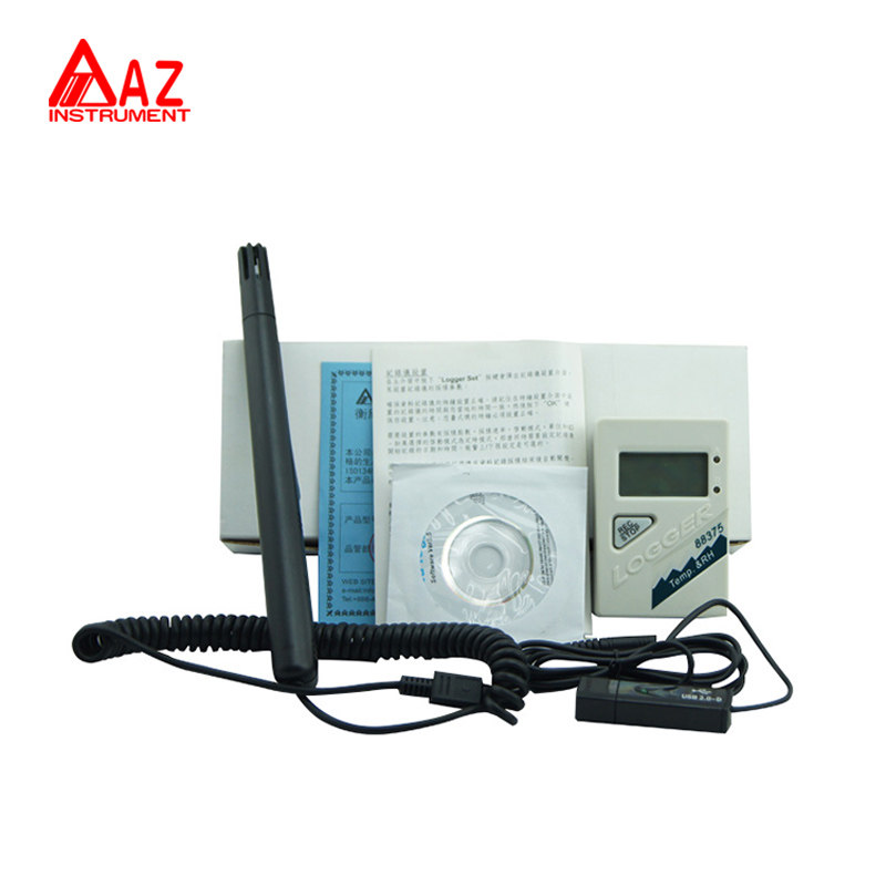 台湾衡欣 AZ88375分体式温湿度器 可连接电脑分析记录数据看曲线