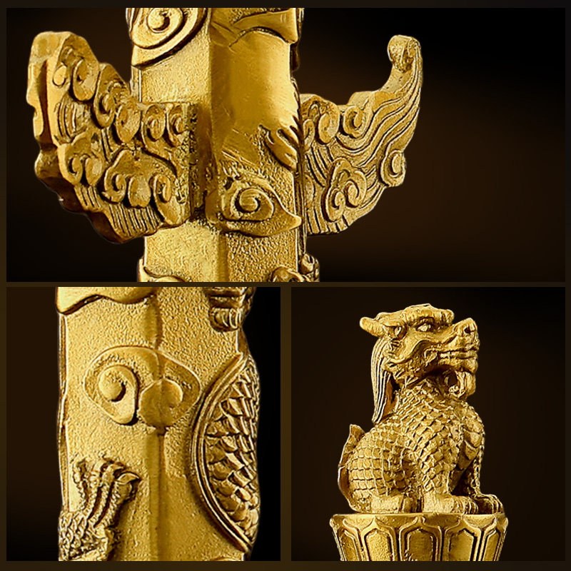 1华表摆件黄铜九龙柱盘龙柱聚财龙中华柱家居办公室客厅装饰华表,淘宝优惠券,粉丝福利购,淘宝优惠卷