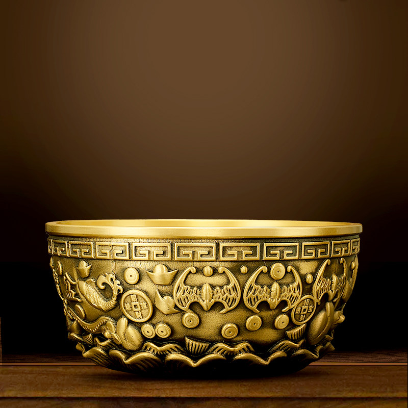 2纯精铜聚宝盆摆件铜家用客厅装饰招财聚财大号铜盆工艺品存钱罐,淘宝优惠券,粉丝福利购,淘宝优惠卷