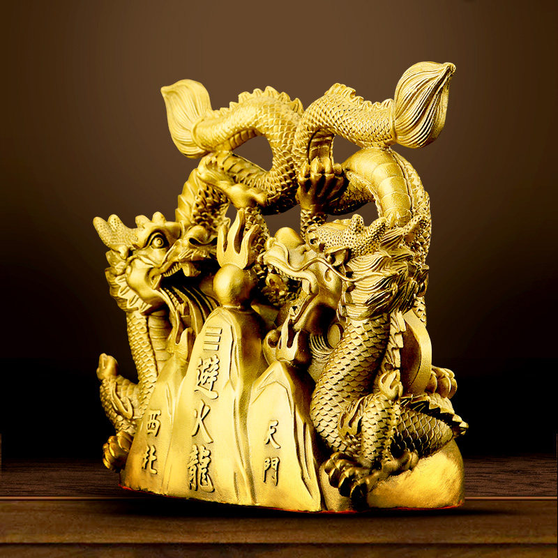 1黄铜避火龙摆件解决三辟火龙厨房西北正北角火烧天门乾卦双龙大,淘宝优惠券,粉丝福利购,淘宝优惠卷