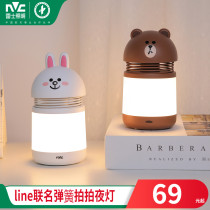 Thunder lighting linefrenends slapping a small night light Bedroom headboard table lamp Eye-eye sleep soft light up night light