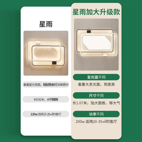 雷士照明星光灯氛围客厅灯智能吸顶灯现代简约灯具全屋套餐组合 - 图2