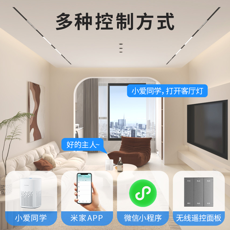 雷士照明智能磁吸轨道灯嵌入式明装已接入米家app全光谱护眼调光 - 图2