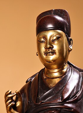 紫铜文昌帝君神像摆件文昌星铜像文曲星供奉家居书房桌面客厅摆放