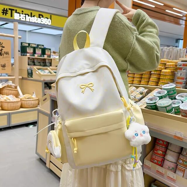 Schoolbags, junior high school girls' high-looking bow backpacks