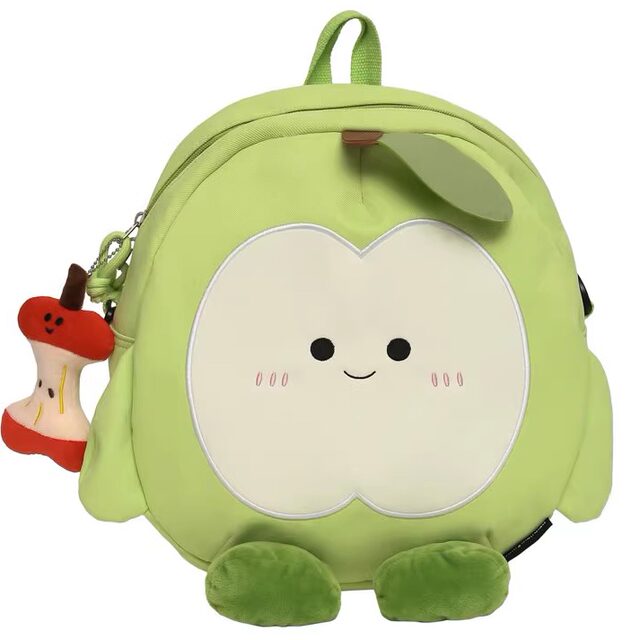 Cute Apple Backpack Women's 2025 New Cartoon Student Small School Bag Travel Backpack Casual Commuting Bag