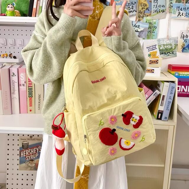 Japanese ins style cute apple casual backpack