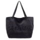 Korean letter embroidered denim large capacity armpit bag