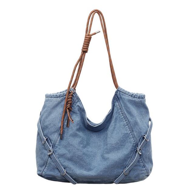 Ins Japanese versatile denim canvas tote bag