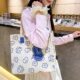 Cute Cartoon Large Capacity Canvas Bag Female Summer Student Class Tote Bag Versatile Commuting Shoulder Tote Bag