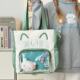 Canvas bag girls crossbody shoulder bag handbag book bag versatile large capacity student class bag tutoring bag
