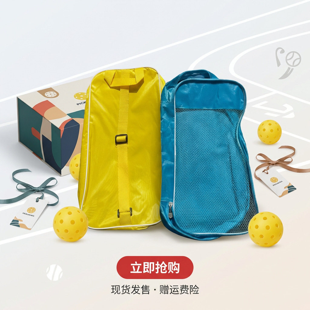 Pickleball racket bag portable storage bag breathable mesh multi-functional sports equipment bag lightweight and versatile