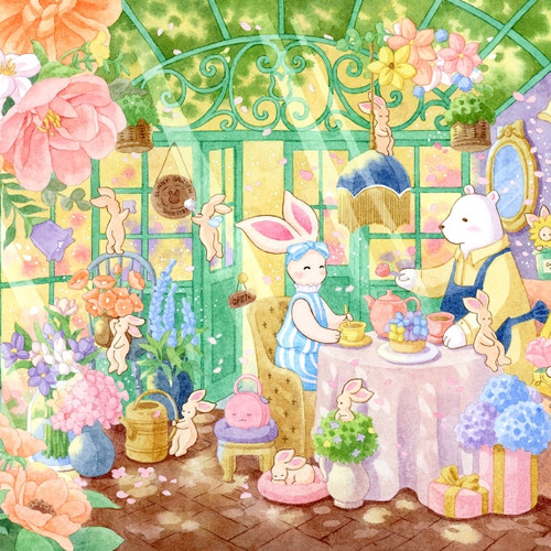 【特惠】添添EMILY动漫拼图兔崽崽全家福泡泡谷阳光花屋1000片 - 图1
