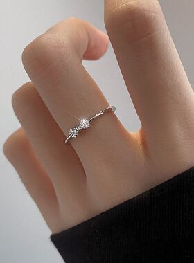 设计潮小众女款指环戒指蝴蝶结气质冷淡轻奢可风批发开口甜美调节