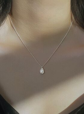 风小众冷淡链饰品女设计锁骨百搭珍珠项链不规则简约豌豆ins批发