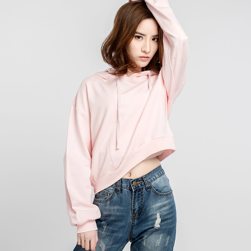 短款2022年春秋新款宽松高腰卫衣 deye服饰卫衣/绒衫